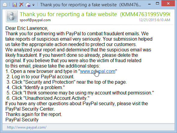 HTTP link to paypal in email
