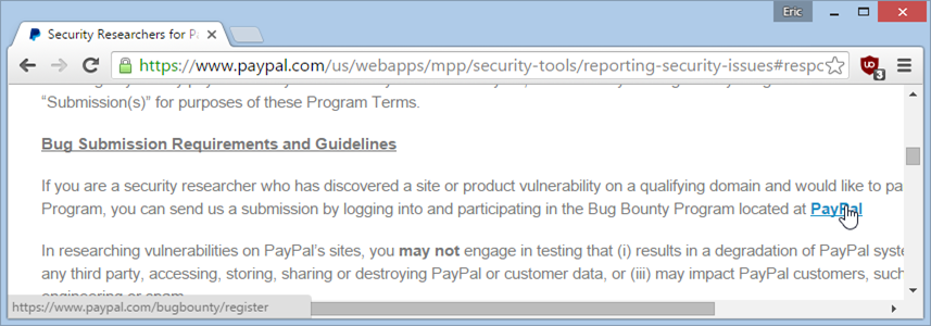 Link to registration for bounty
