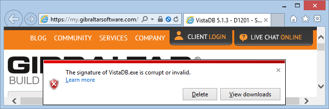 Signature is invalid or corrupt