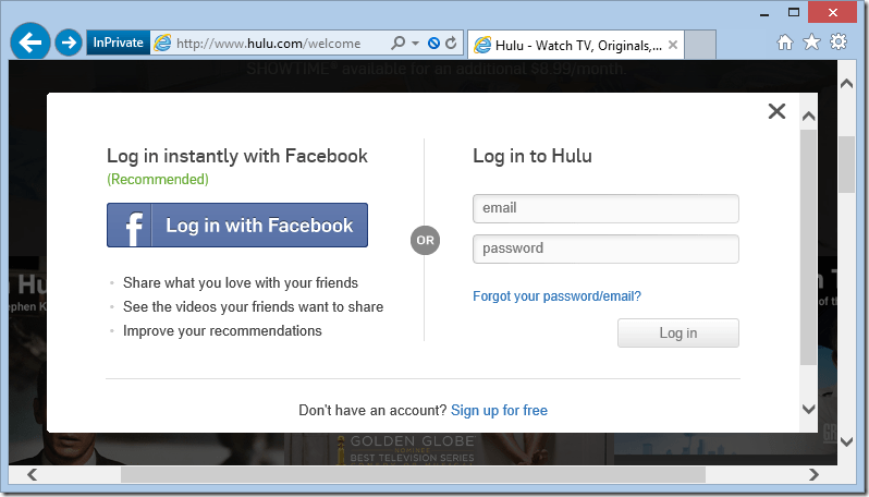Hulu Insecure Login