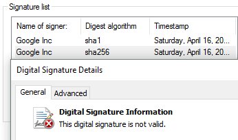Signature Invalid Signature Invalid