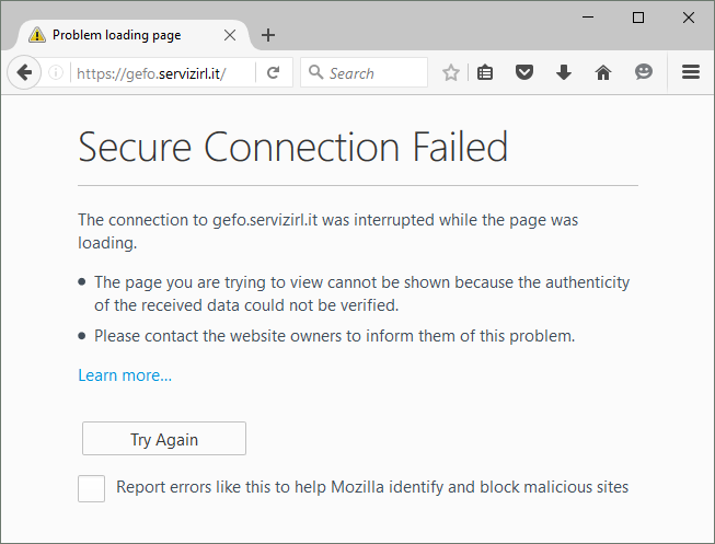 Firefox 45 error