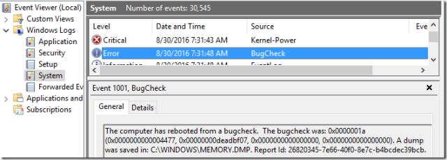 Troubleshooting Windows 10 Bluescreens – text/plain