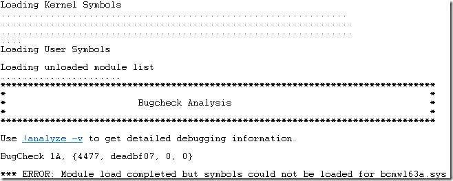 Use !analyze -v says WinDBG